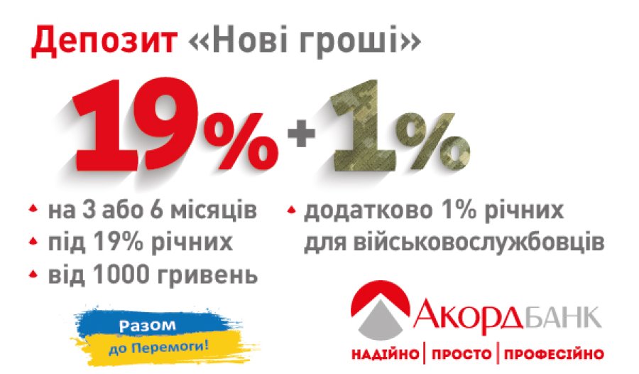 Ще більше прибутку за депозитом «Нові гроші» в Акордбанку