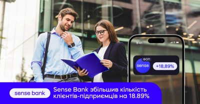 Sense Bank збільшує кількість нових клієнтів-підприємців на 18,89%